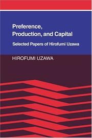 Front cover of Preference, Production and Capital by Hirofumi Uzawa