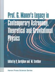 Front cover of Prof. G. Manev's legacy in contemporary astronomy, theoretical and gravitational physics by Unknown