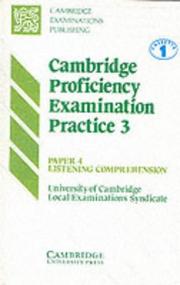 Cover of Cambridge Proficiency Examination Practice 3 Cassettes (2) by University of Cambridge Local Examinations Syndicate