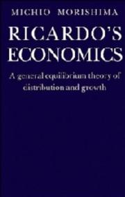 Front cover of Ricardo's Economics by Morishima, Michio