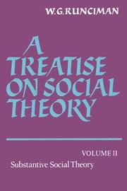 Front cover of A Treatise on Social Theory by W. G. Runciman