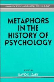 Cover of Metaphors in the history of psychology by David E. Leary