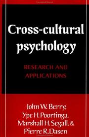 Front cover of Cross-cultural psychology by John W. Berry