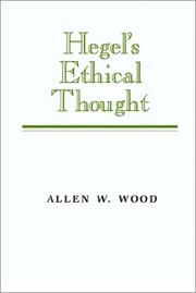 Cover of Hegel's ethical thought by Allen W. Wood