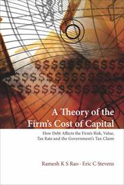 Cover of A theory of the firm's cost of capital by Ramesh K. S. Rao