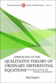 Front cover of Approaches to the Qualitative Theory of Ordinary Differential Equations by Ding Tongren