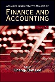 Cover of Advances in Quantitative Analysis of Finance and Accounting by Cheng-Few Lee