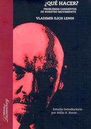 Front cover of ¿Qué Hacer? by Vladimir Il’ich Lenin