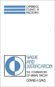 Cover of Value and justification by Gerald F. Gaus