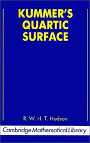 Front cover of Kummer's quartic surface by Ronald William Henry Turnbull Hudson