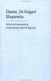 Front cover of Dante, De vulgari eloquentia by Dante Alighieri