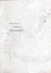 Cover of Ode to typography by Pablo Neruda