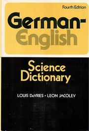 Cover of German-English science dictionary by Louis De Vries
