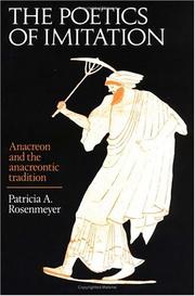Front cover of The poetics of imitation by Patricia A. Rosenmeyer
