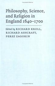 Front cover of Philosophy, Science, and Religion in England 1640-1700 by Richard W. F. Kroll