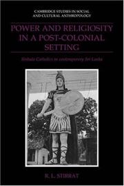 Front cover of Power and Religiosity in a Post-Colonial Setting by R. L. Stirrat