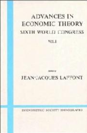 Front cover of Advances in economic theory by Econometric Society. World Congress