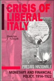 Front cover of The Crisis of Liberal Italy by Douglas J. Forsyth