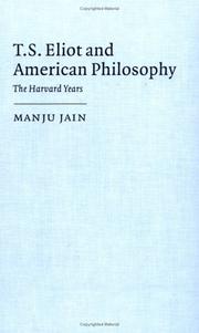 Front cover of T. S. Eliot and American Philosophy by Manju Jain