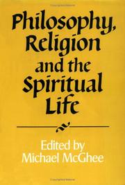 Front cover of Philosophy, religion, and the spiritual life by Michael McGhee