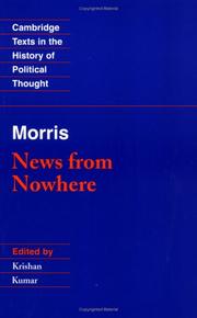 Front cover of News from nowhere, or, An epoch of rest, being some chapters from a utopian romance by William Morris