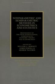 Front cover of Nonparametric and semiparametric methods in econometrics and statistics by International Symposium in Economic Theory and Econometrics (5th 1988 Duke University)