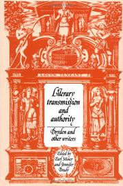 Front cover of Literary transmission and authority by Earl Roy Miner