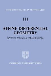 Cover of Affine differential geometry by Unknown