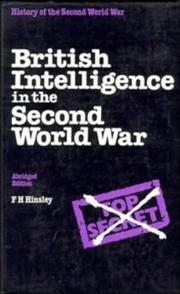 Front cover of British intelligence in the Second World War by F. H. Hinsley