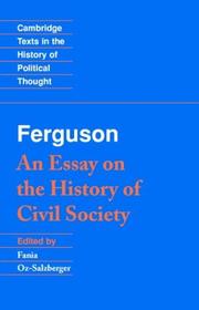 Cover of An essay on the history of civil society by Adam Ferguson