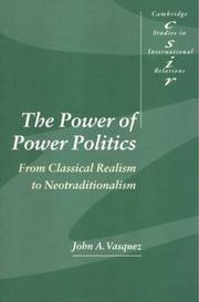 Front cover of The power of power politics by John A. Vasquez