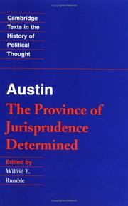 Cover of The province of jurisprudence determined by Austin, John