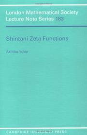 Front cover of Shintani zeta functions by Akihiko Yukie