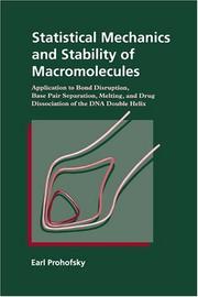 Front cover of Statistical mechanics and stability of macromolecules by Earl Prohofsky