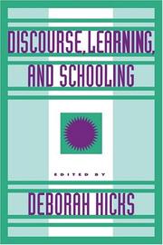 Cover of Discourse, learning, and schooling by Deborah Hicks