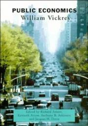 Front cover of Public economics by William S. Vickrey
