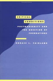 Front cover of Critical conditions by Horace L. Fairlamb