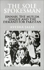 Cover of The sole spokesman by Ayesha Jalal