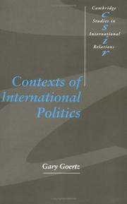 Cover of Contexts of international politics by Gary Goertz