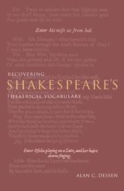 Front cover of Recovering Shakespeare's Theatrical Vocabulary by Alan C. Dessen