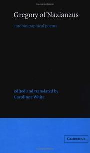 Cover of Gregory of Nazianzus, autobiographical poems by Gregory of Nazianzus, Saint