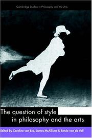 Front cover of The question of style in philosophy and the arts by Caroline van Eck