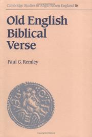Front cover of Old English biblical verse by Paul G. Remley