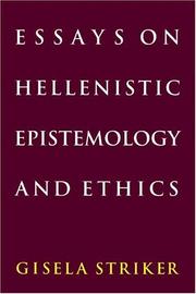 Front cover of Essays on Hellenistic Epistemology and Ethics by Gisela Striker