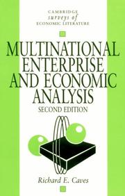 Cover of Multinational enterprise and economic analysis by Richard E. Caves