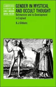 Front cover of Gender in mystical and occult thought by B. J. Gibbons