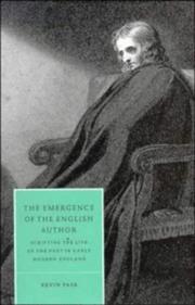 Front cover of The emergence of the English author by Kevin Pask