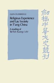 Cover of Religious experience and lay society in T'ang China by Glen Dudbridge