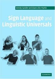 Front cover of SIGN LANGUAGE AND LINGUISTIC UNIVERSALS by Wendy Sandler