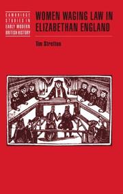 Front cover of Women waging law in Elizabethan England by Tim Stretton